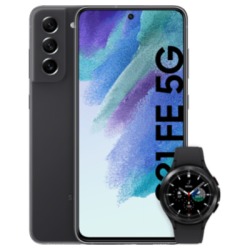 Galaxy S21 FE 5G mit Watch Grau Frontansicht 1