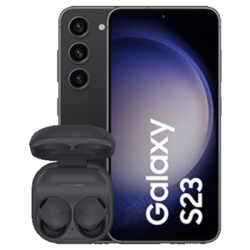 Galaxy S23 mit Buds2 Pro Schwarz Frontansicht 1