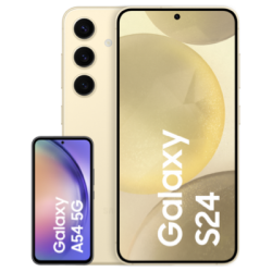 Galaxy S24 mit Galaxy A54 Gelb Frontansicht 1